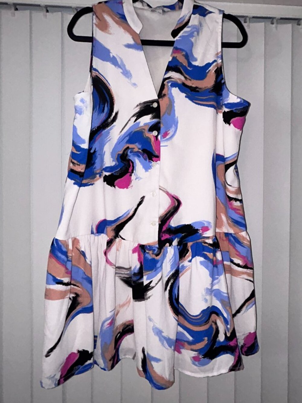Women's Nine West Graphic Print Drop Waist Dress Size Large NWOT